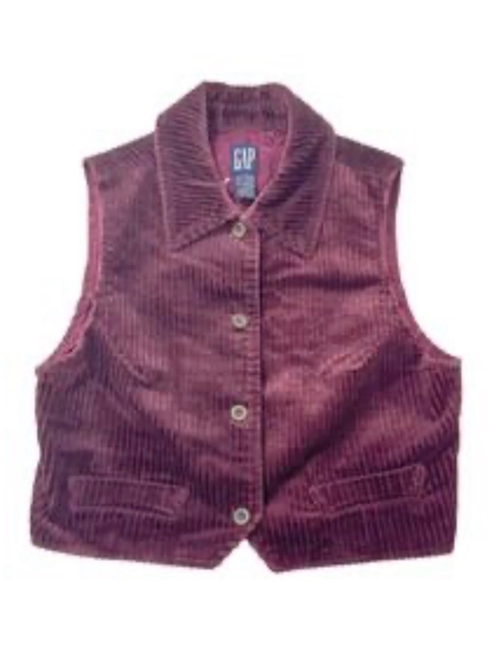 GAP Vintage Corduroy Collared Vest in Burgundy